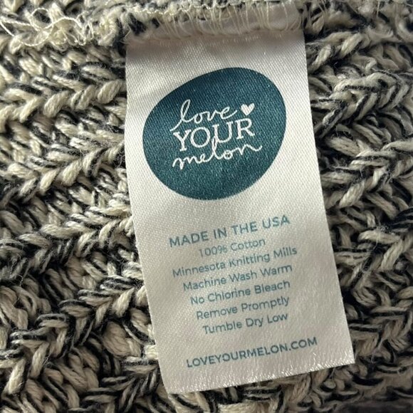 Love Your Melon Aztec Black Grey Natural Pom Beanie Comfy Hat Cotton‎ - Picture 5 of 5